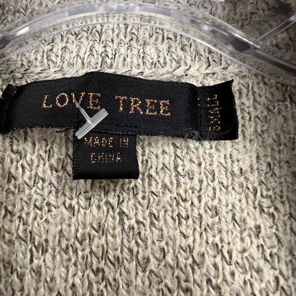 Love Tree Duster Cardigan Sleeveless Beige Size Small Buttons Pockets Knit - Picture 9 of 9